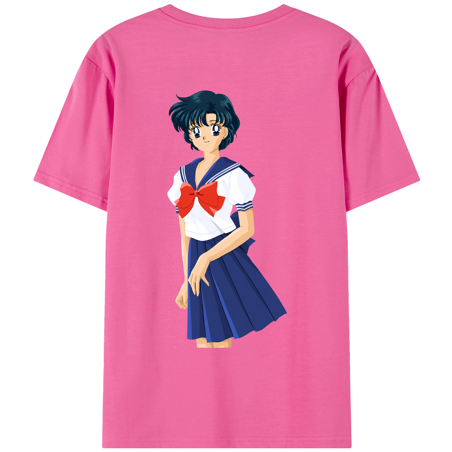 （画像用） 美少女戦士セーラームーン 水野 亜美 みずの あみ Sailor Moon Mizuno Ami レディース半袖Tシャツ(バックプリント)